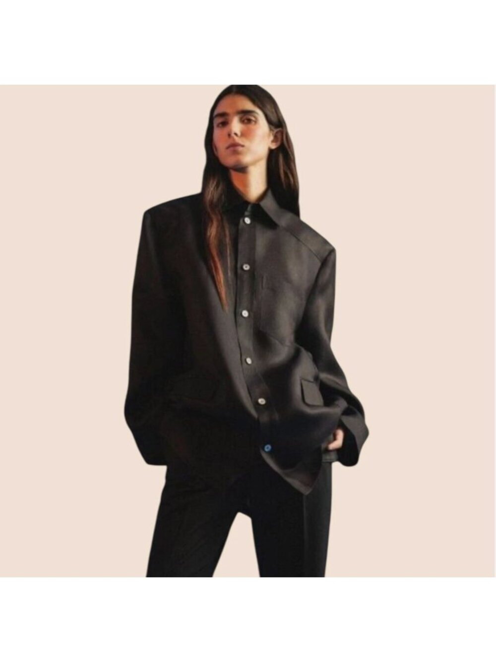 ZARA Icons blouse shirt oversized sz M / L silk